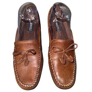 Vaneli Women's Brown Leather Moccasins Loafers Size‎ 8.5 Narrow Casual Shoes